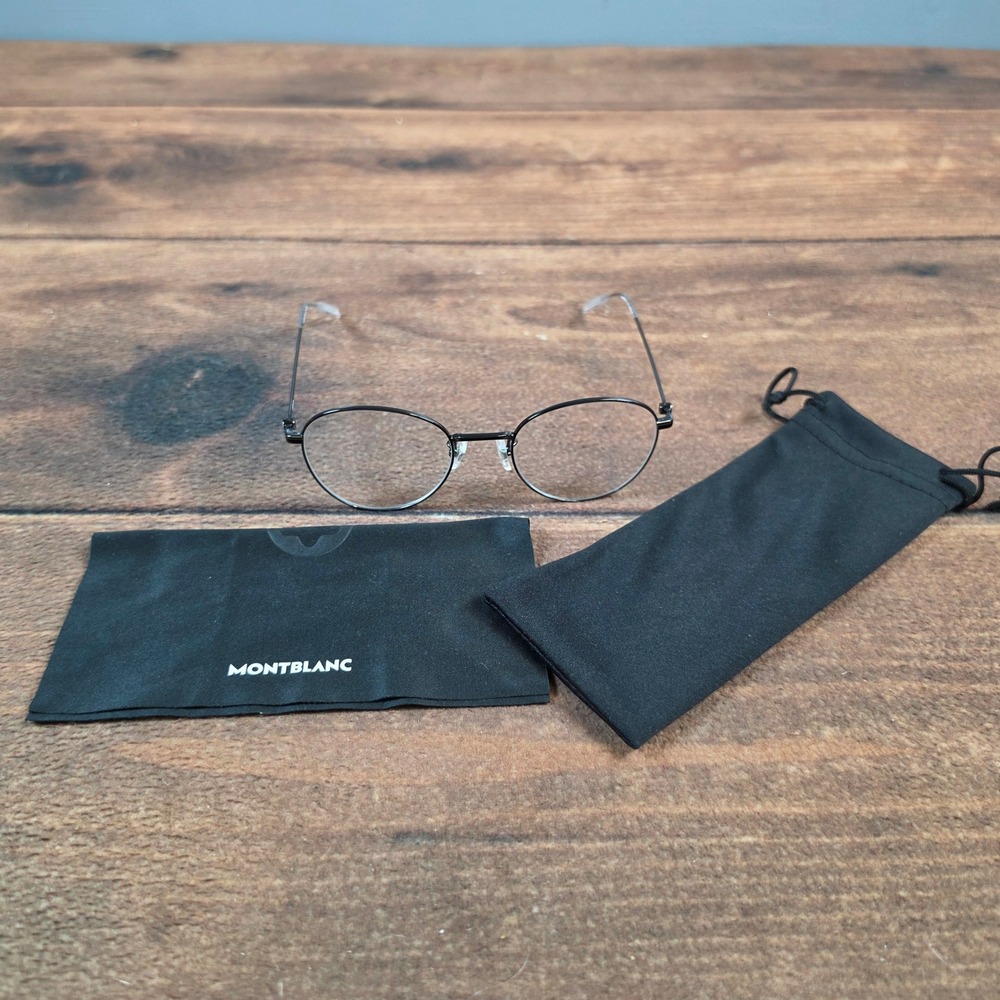 Montblanc Eyeglasses Mens 51-20-145 Black Round MB0085OK Japan FRAMES ONLY